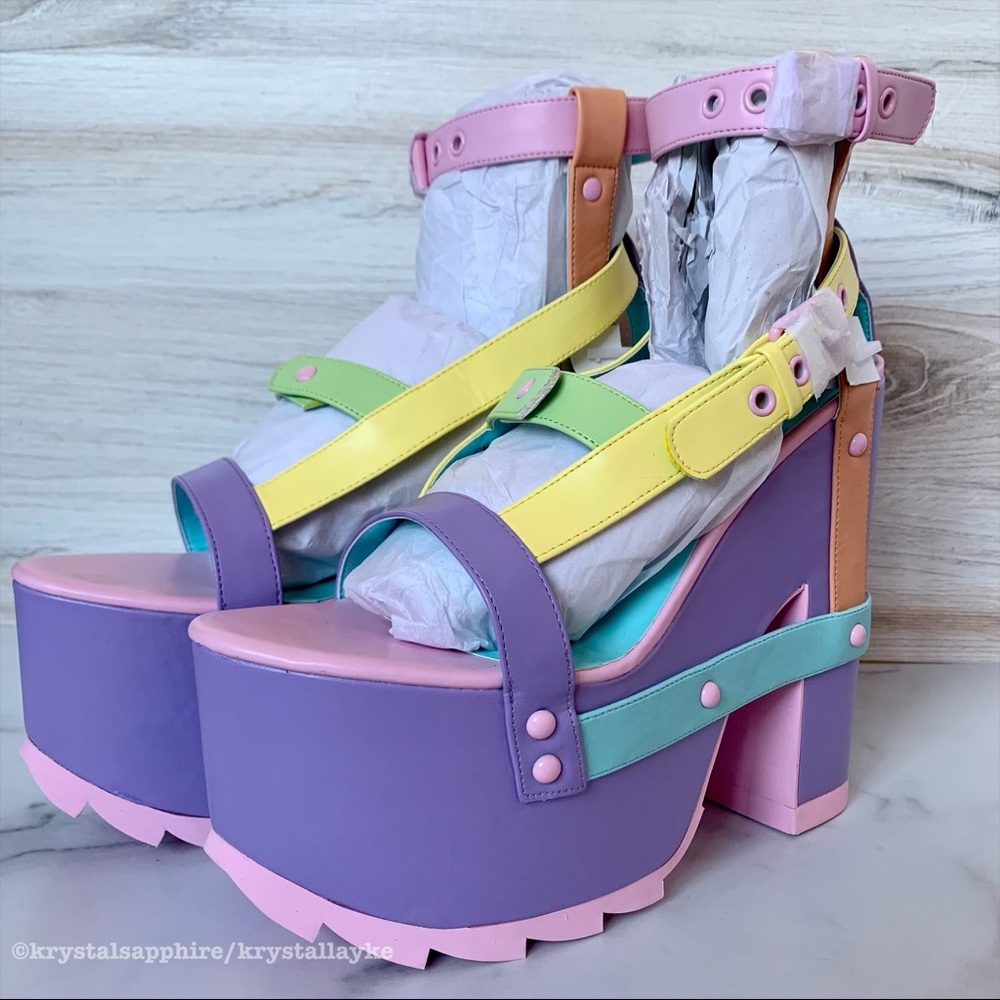 LAST PAIR YRU Dollskill Pastel Nightcall Platform Heels - Picture 6 of 10